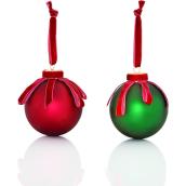 Boules de Noël en verre Holiday Living avec boucle, vert et rouge, paquet de 4