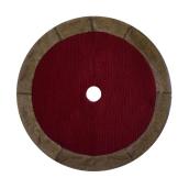 Holiday Living 48-in Brown and Red Velvet Christmas Tree Skirt with Fur
