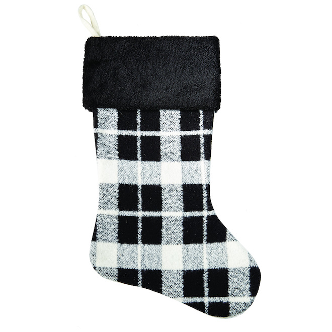 Holiday Living 21 In Black And White Plaid Christmas Stocking Ps 94634a 
