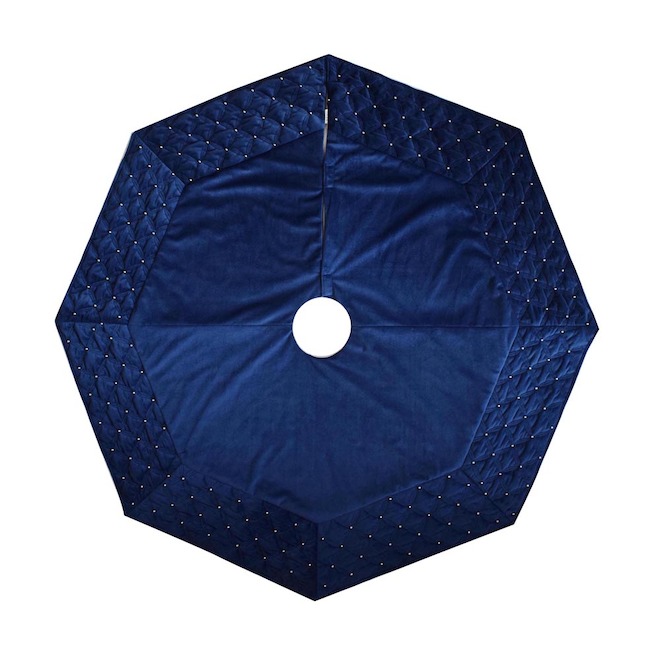 Navy blue shop velvet tree skirt