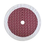 Holiday Living 48-in White and Red Tree Pattern Christmas Tree Skirt