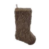 Holiday Living 21-in Brown Fur Christmas Stocking