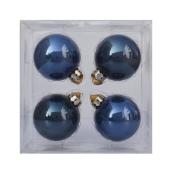 Holiday Living 4-Pack Dark Blue Glass Christmas Ball Ornament