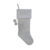 Holiday Living Christmas Stocking Knitted White 21-in