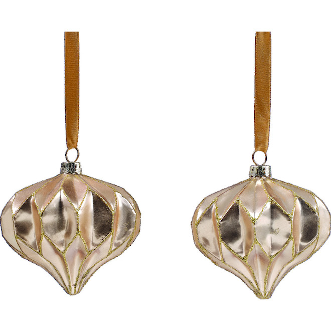 Holiday Living Nordic Trail 3.94In Gold Glass Onion Christmas Tree