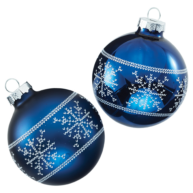 HOLIDAY LIVING Christmas Ornaments - Blue - Pack of 4 C53259 | RONA