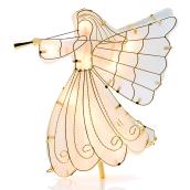 Holiday Living Illuminated Angel Tree Topper - Metal - 9.4-in x 13.25-in - Gold