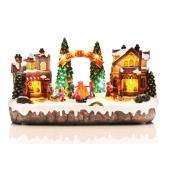Animated and Musical Scene for Christmas Village - Polyresin