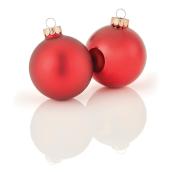 Ornements pour sapin, 2,6" x 3,5", verre, rouge, paquet de 8