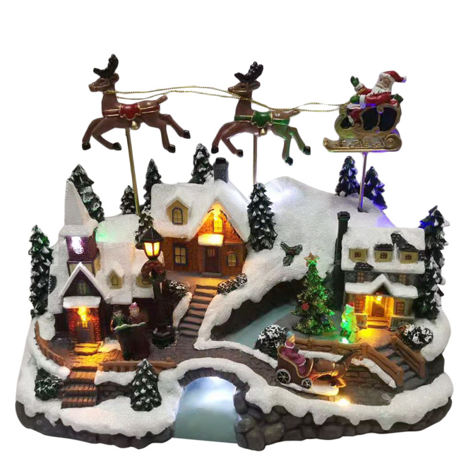 Buy Christmas Village Scene Xmas Tree Snowman Resin Ornament With LED Light  Animated Street Lamp Miniature Statue Decoration At Affordable Prices —  Free Shipping, Real Reviews With Photos — Joom | Christmas