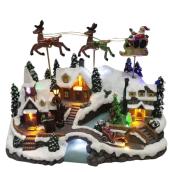 Holiday Living - Holiday Scene LED Illuminated Musical and Animated - Resin - 12.8-in - Multicolour