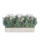 Centre de table floral de Noël avec porte bougie, Holiday Living, 25 po, vert