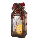 Holiday Living Lantern With Candle - Metal - 19.75-in - Black