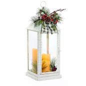 Holiday Living Lantern With Candles - Metal - 22.75-in - White