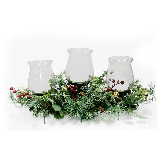 Holiday Living Centerpiece with Candle Holder - Friendly Forest - 11.75 ...
