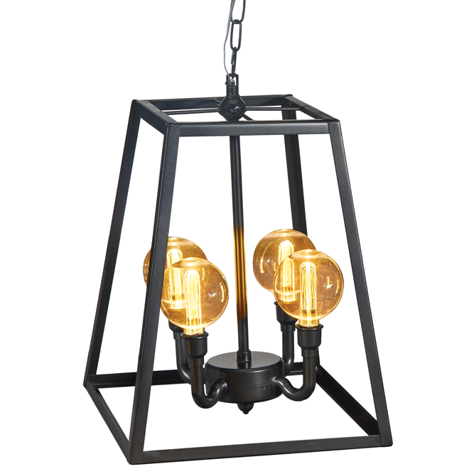 allen + roth 4-Lights Black Metal LED Gazebo Chandelier