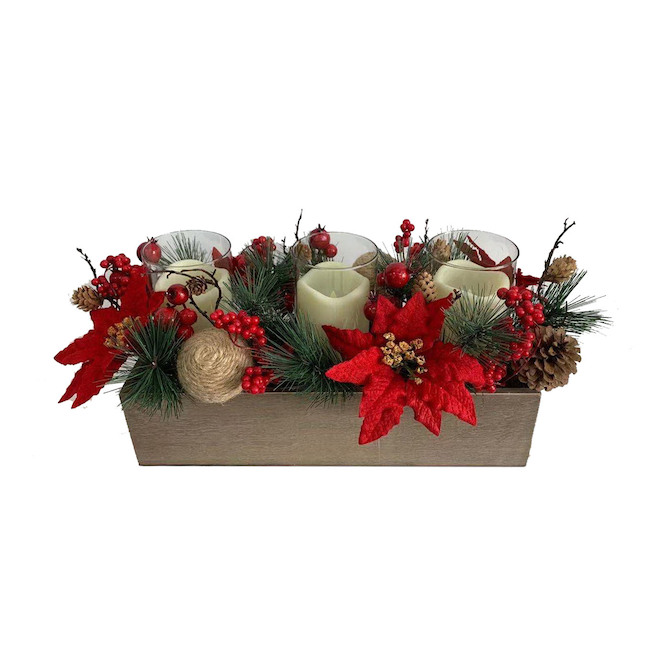 Holiday Living 1-Pack Lighted Multicolour Centrepiece with Candles