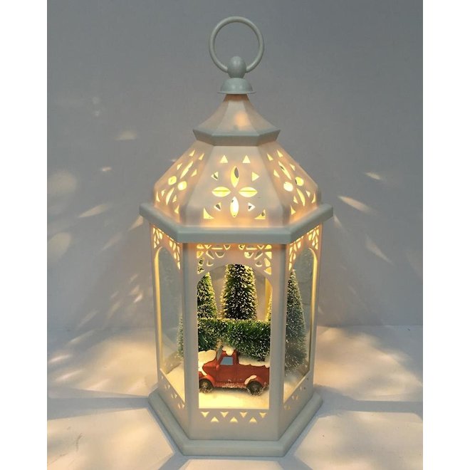 Holiday Living 1-Pack Lighted White Lantern with Truck
