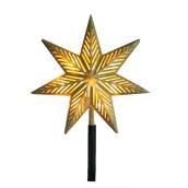 CELEBRATIONS BY L&CO 1-Pack 9.75-in 7-Point Star Gold Christmas Tree Topper