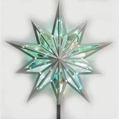 Étoile multibranches pour cime d'arbre de Noël Holiday Living, 10 po, argent, paquet de 1