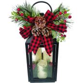 Holiday Living 1-Pack Lighted Black Lantern Decoration with 3 LED Candles