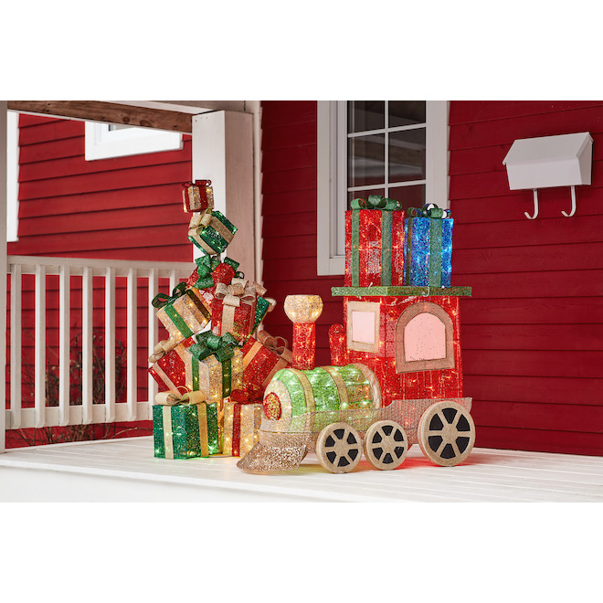 Holiday Living 42-in Lighted Train Decoration with Gift Boxes ...