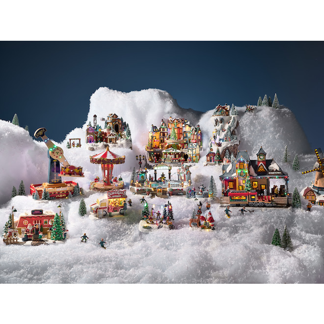 Carole Towne Christmas Scene Kids Playing LED 6.9-in x 4.72-in x 5.12-in