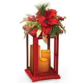 Lanterne de Noël Holiday Living rouge avec 3 chandelles DEL 23,75 po