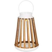 Lanterne décorative extérieure solaire Allen + Roth de  7,5 po x 11 po en bois brun