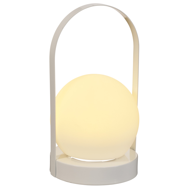 Bazik Solar Lantern Metal White 11-in x 6.5-in x 6.5-in