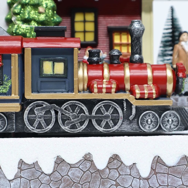 Celebrations BY Landon & Co. Christmas Train Station Illuminated and Musical - 11.4 x 12.8-in