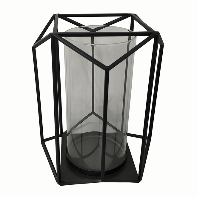 ALLEN + ROTH Iron Candle Holder 8" x 10" Black 440070 RONA