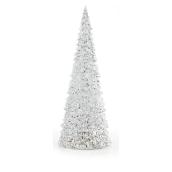 Arbre cône de Noël illuminé DEL, 17", argent