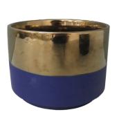 Pot en céramique Allen + Roth, 8" x 5,5", bleu et or