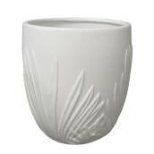 Pot en céramique feuille de palmier Allen + Roth, 9", blanc
