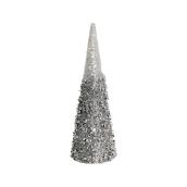 Décoration de table Holiday Living avec billes, sapin, 15 po, métal, argent/blanc