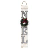 Holiday Living Christmas Wall Decoration with Wreath - 31-in - Wood - White