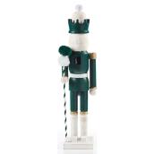 Holiday Living 16.6-in Green and White Wood Nutcracker