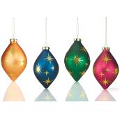 Set of 4 Christmas Ball Ornament Multicolor 5-in
