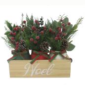 Holiday Living Wooden Christmas Decorative Jar 11.8-in
