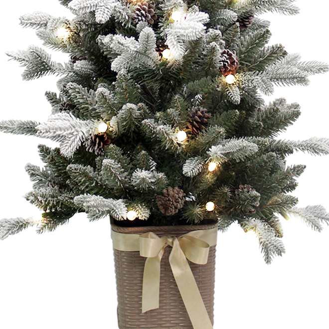 Holiday Living 48-in Pre-Lit Artificial Potted Christmas Tree with 50 LED Lights