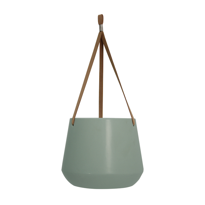 Allen Roth 5 8 In X 14 5 In Green And Beige Ceramic Hanging Planter   43445233 L 