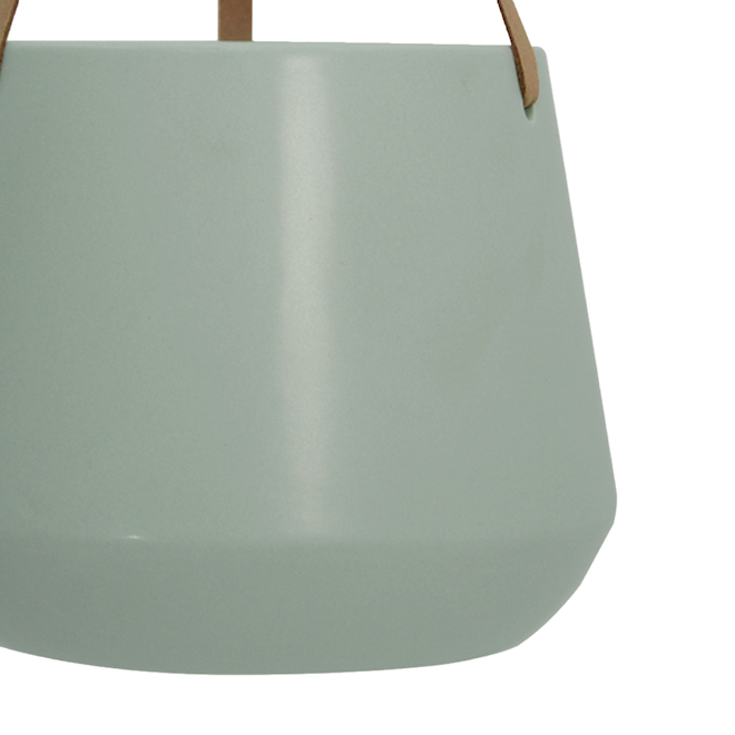 Allen + Roth 5.8-in x 14.5-in Green and Beige Ceramic Hanging Planter