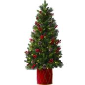 Holiday Living Christmas Tree Drum Base Pre-Lit LED 48-in