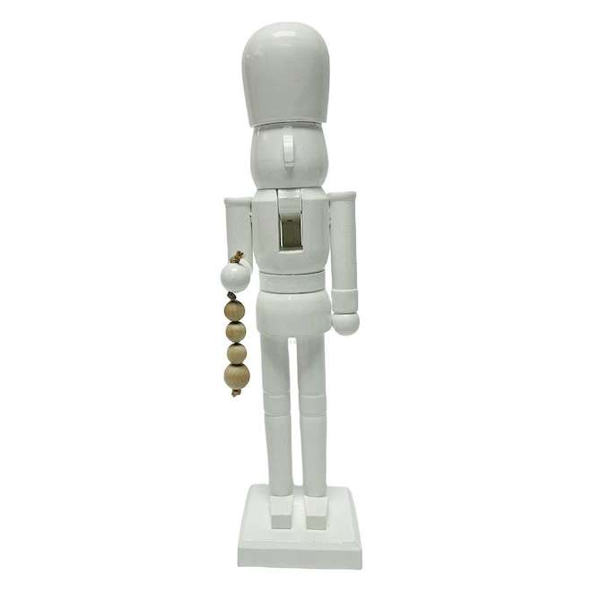 Holiday Living White Decorative Minimalist Christmas Nutcracker SH   43445244 L 