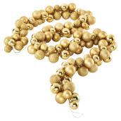 Christmas Ball Garland - Shatterproof - 6' - Gold