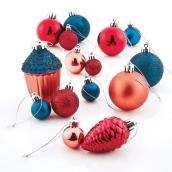 Mixed Tree Ornaments - Plastic - Multicolour - Set of 100