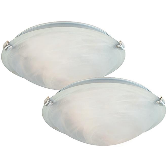 Uberhaus Ceiling Fixtures Set Of 2 Metal And Glass 12