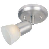 Facto Swiveling Flush-Mount Ceiling Light - Satin Nickel Finish and Frosted Glass Shade - 1 60-Watt Bulb (Not Included)