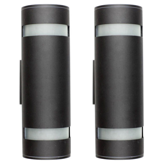 Uberhaus 2 Light Outdoor Wall Sconce Black Pack Wa0708bk 2pk Uberhaus 2 Light Outdoor Wall Sconce Black Pack Wa0708bk 2pk Rona